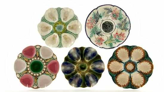 Appraisal: Majolica oyster plate collection Sarreguemines and others late th century