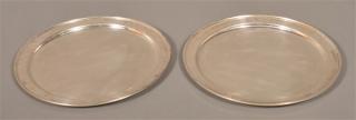 Appraisal: Old Newbury Crafters Sterling Circular Trays Two Old Newbury Crafters