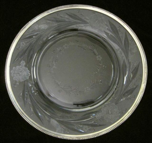 Appraisal: SIGNED HAWKES STERLING CUT CRYSTAL PLATTER