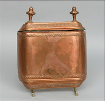 Appraisal: Partial Copper Lavabo Copper container for holding water with two