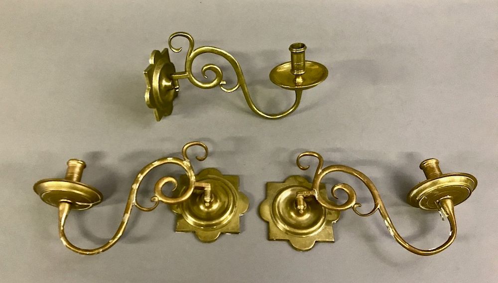 Appraisal: Six Ball and Ball Brass Wall Sconces Six Ball and