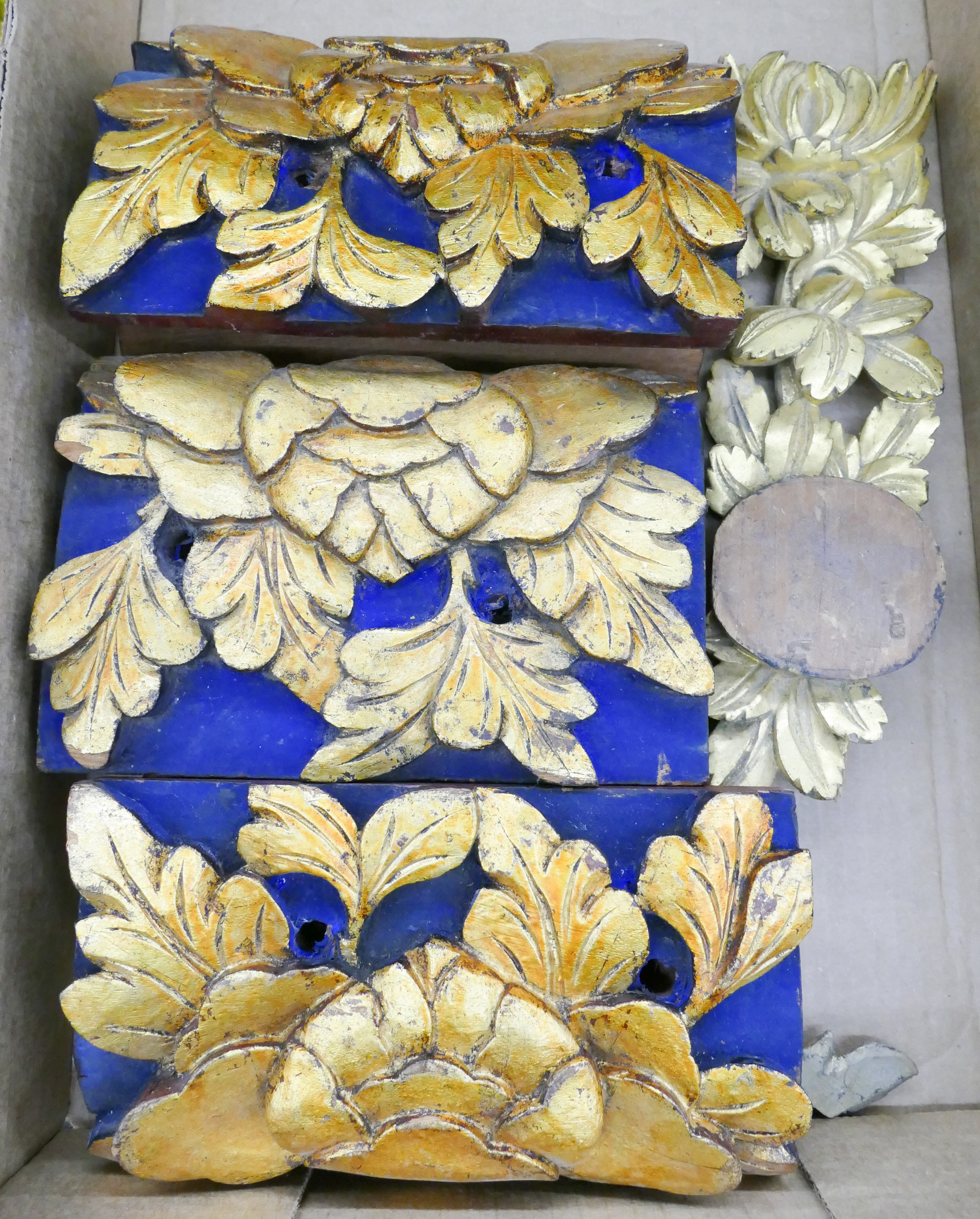 Appraisal: Box Antique Chinese Gilt Temple Pieces