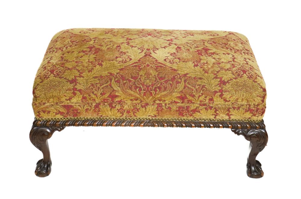 Appraisal: CHIPPENDALE STYLE MAHOGANY FOOTSTOOL OR OTTOMANChippendale style mahogany footstool or