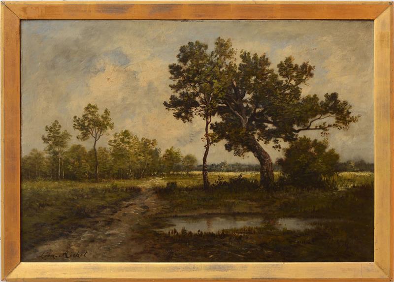 Appraisal: L ON RICHET - LANDSCAPE Oil on canvas signed 'L