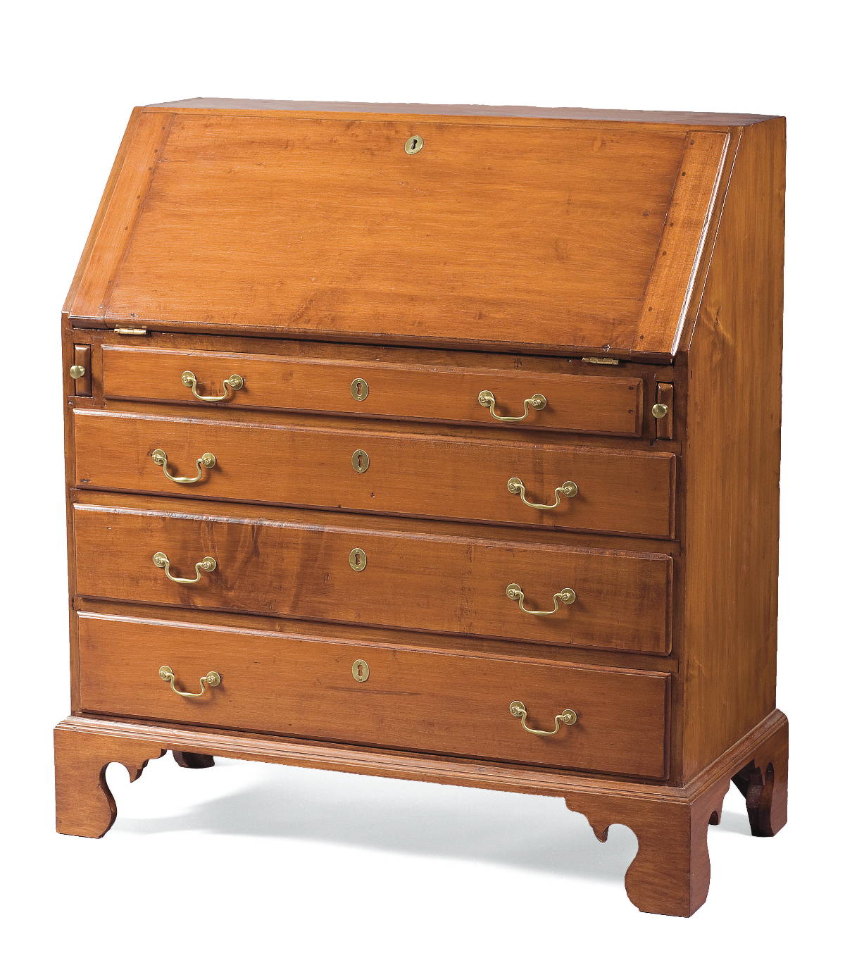 Appraisal: NEW ENGLAND CHIPPENDALE MAPLE SLANT-LID DESK Height inches width inches