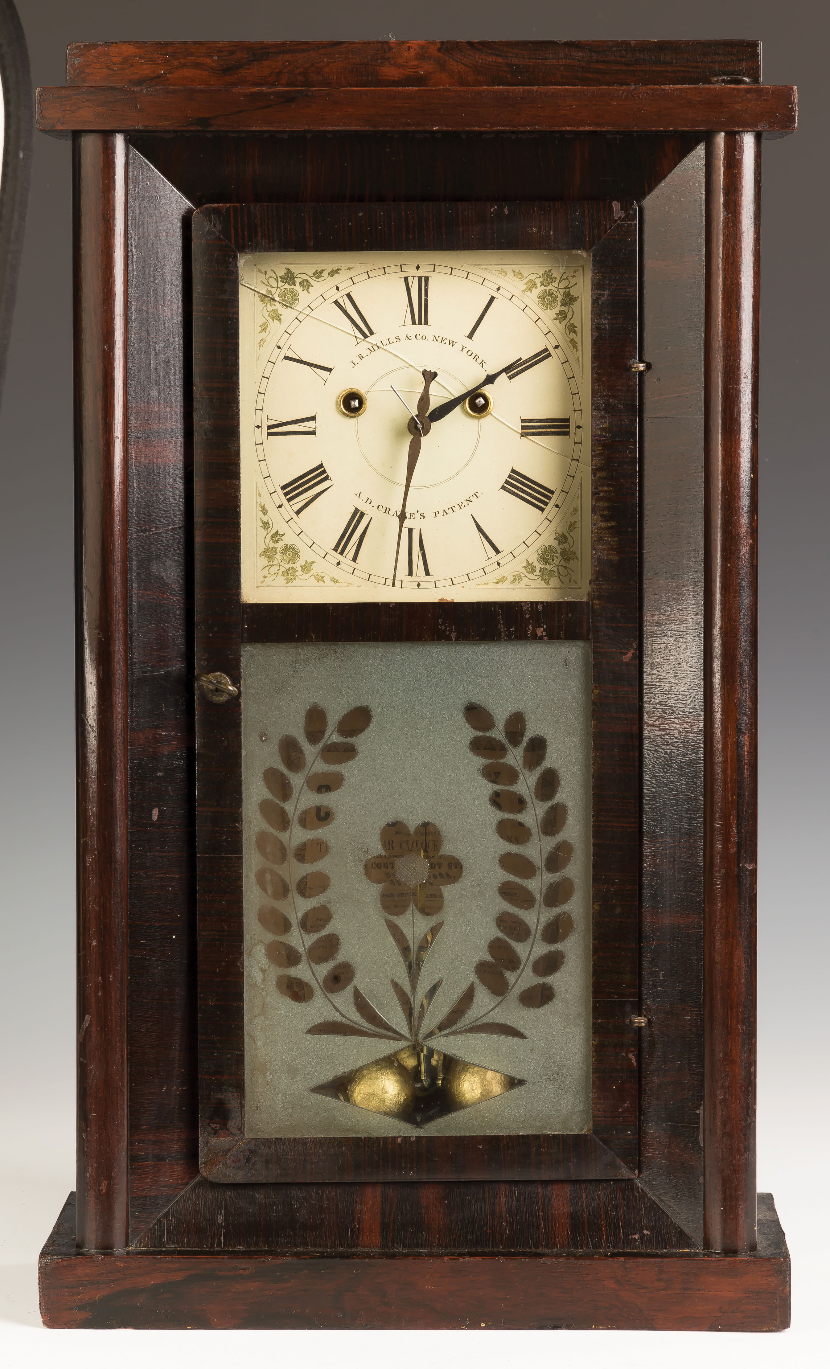 Appraisal: J R Mills and Co Shelf Clock A D Crane's