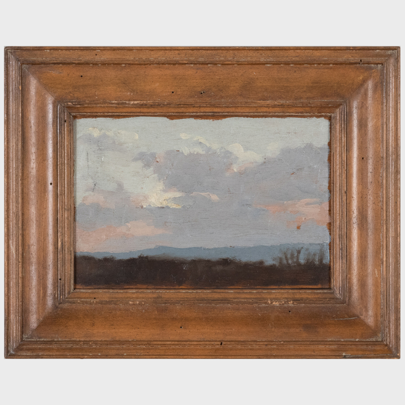 Appraisal: Robert M Kulicke - Cloudscape Study Oil on tabacco box