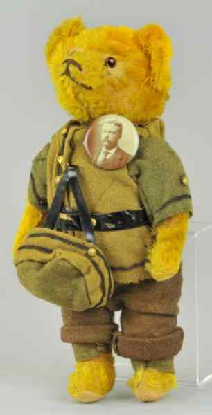 Appraisal: EARLY AMERICAN TEDDY BEAR WITH ROOSEVELT COSTUME Great Teddy Roosevelt