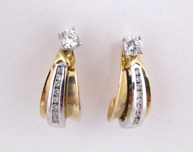 Appraisal: K Yellow Gold Diamond Stud earrings with K yellow gold