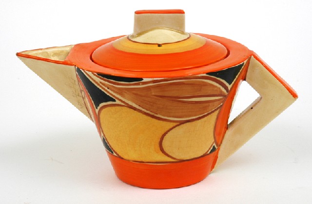 Appraisal: A CLARICE CLIFF SLICED FRUIT PATTERN ODILON SHAPE TEA POT