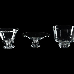 Appraisal: Three Steuben Glass Articles th Century comprising a compote a