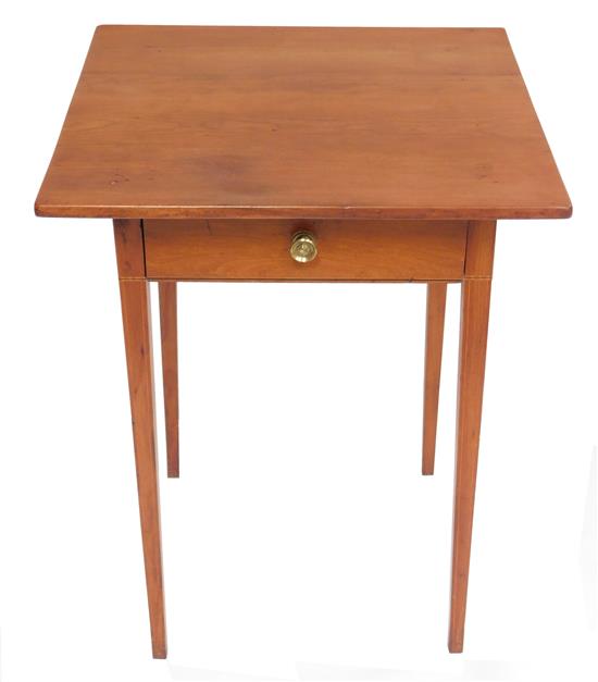 Appraisal: American Hepplewhite single drawer stand c cherry and pine projecting