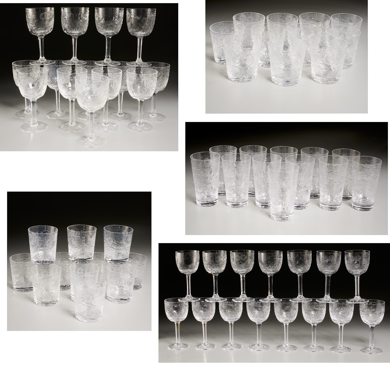 Appraisal: STEVENS WILLIAMS ATTRIB STEMWARE SERVICE Early th c pieces the