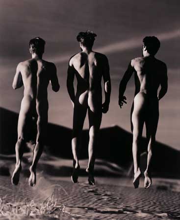 Appraisal: GORMAN GREG - Three boys Jumping Toned silver print x