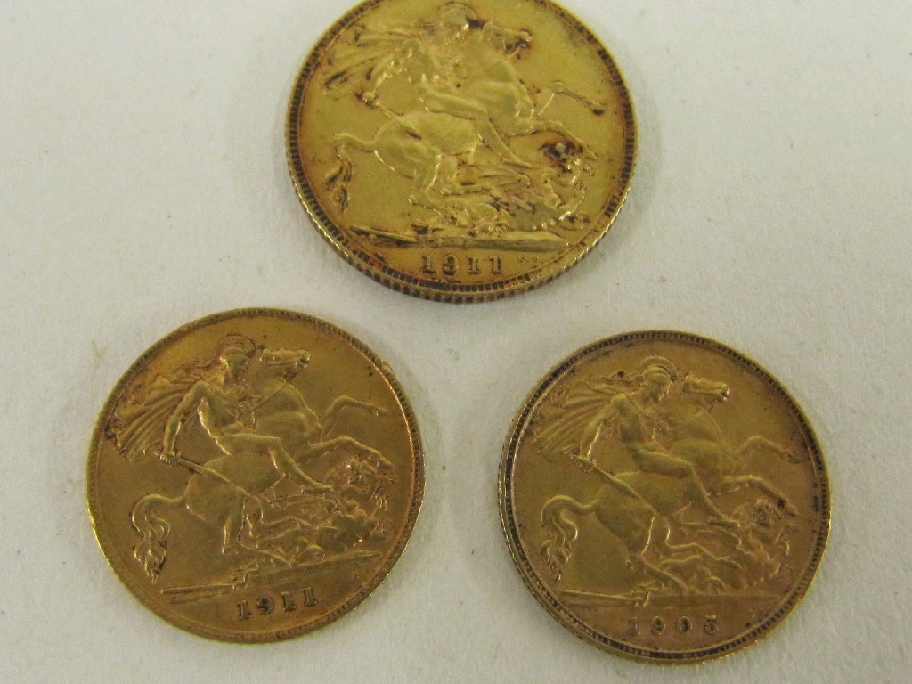 Appraisal: Lot comprising George V sovereign and half sovereign both dated