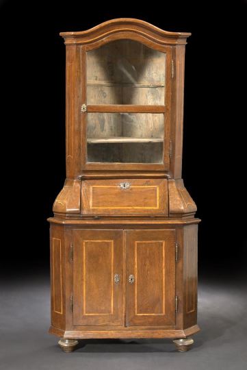 Appraisal: Dutch Oak Corner Cabinet early th century the domed and