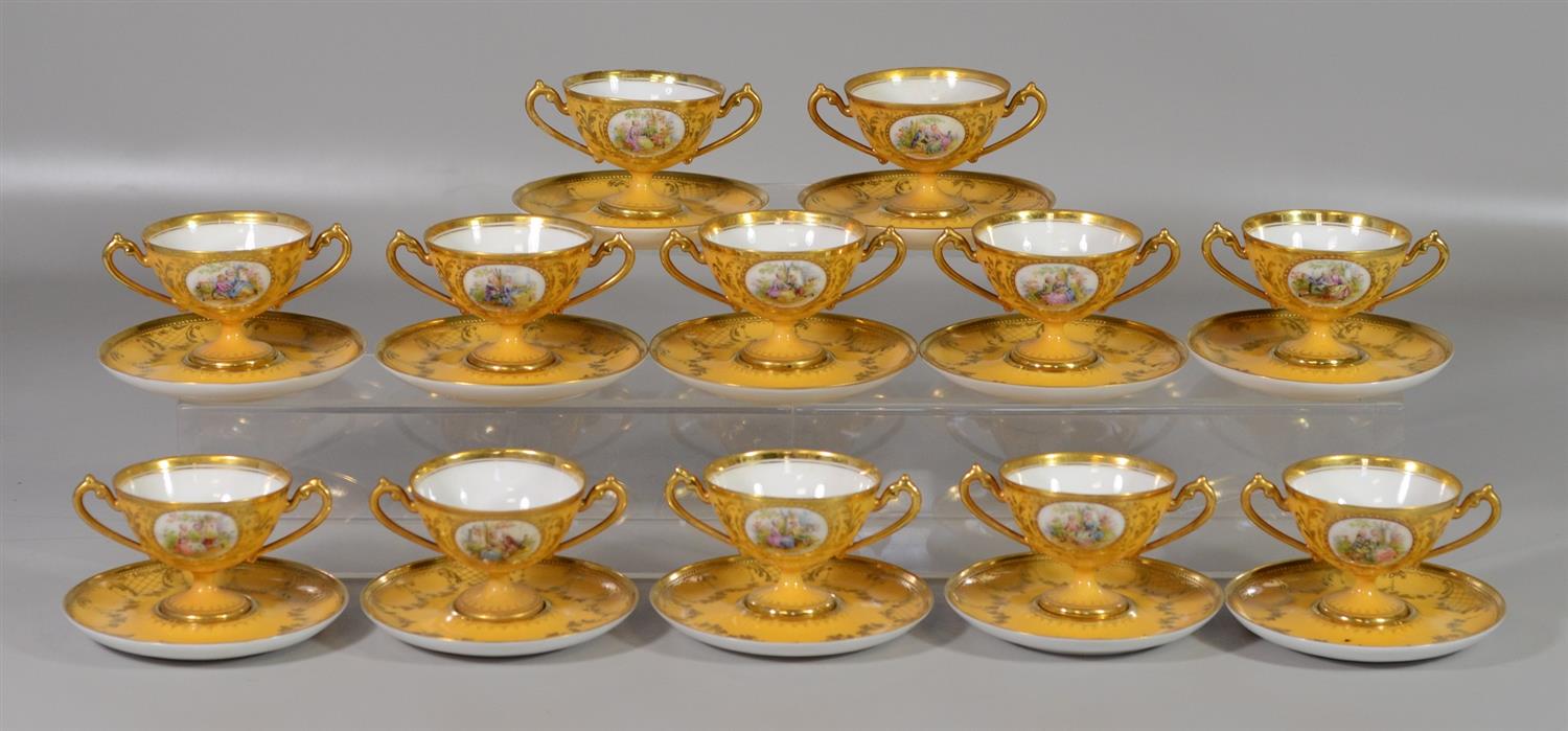 Appraisal: Richard or Gerhard Wehsener or Wissman Dresden yellow ground gilt