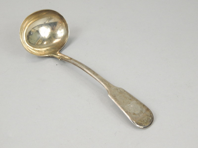 Appraisal: A Victorian silver Fiddle pattern ladle engraved to the handle