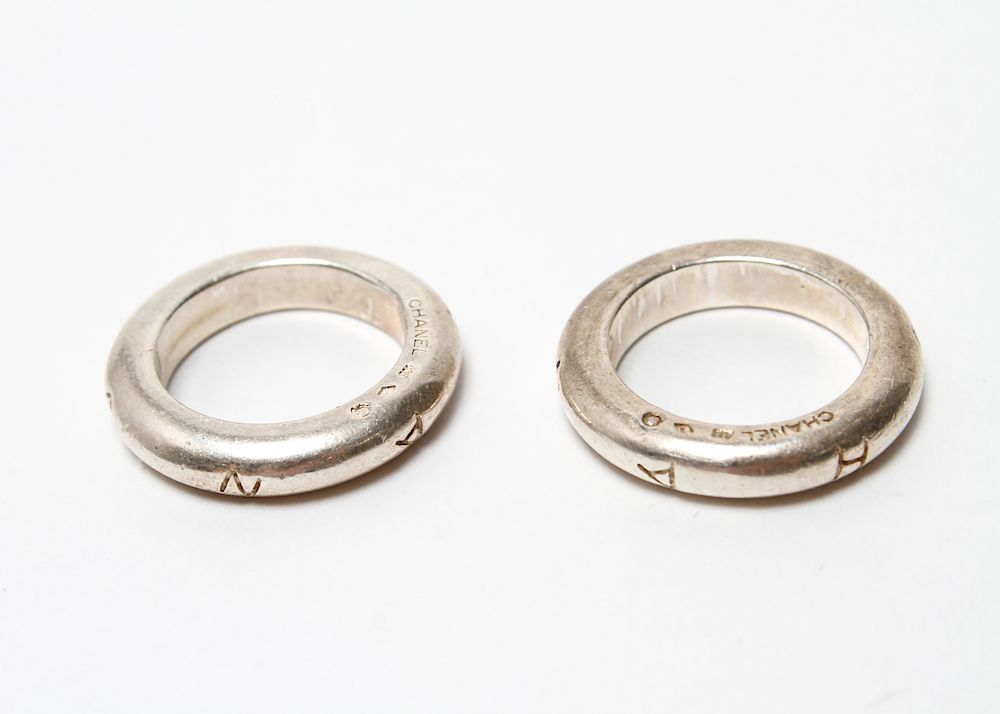 Appraisal: Two Chanel Sterling Silver Rings Two Chanel sterling silver rings