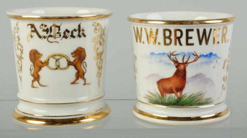 Appraisal: Lot of Shaving Mugs Description Includes one with gilt name