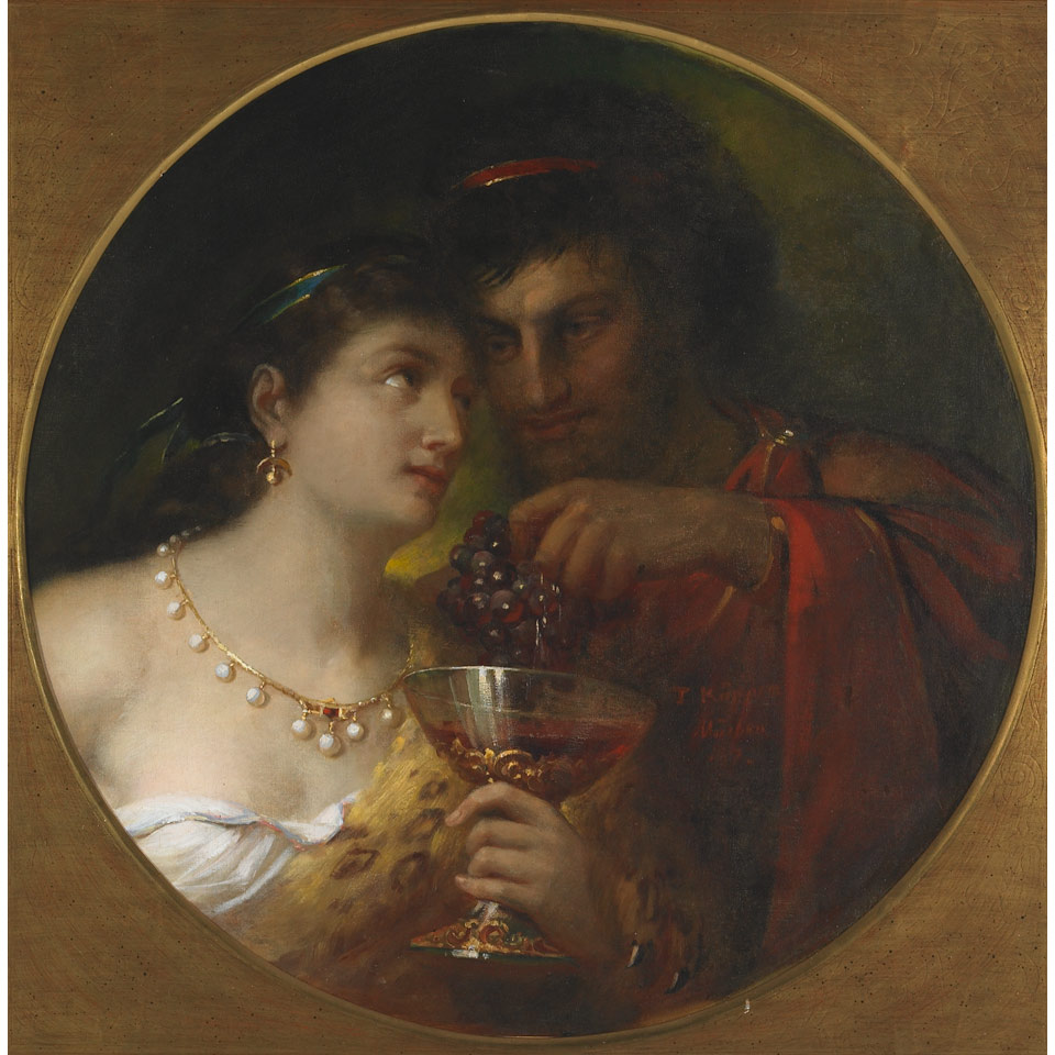 Appraisal: Theodor Koppen - German ANTHONY AND CLEOPATRA Oil on canvas