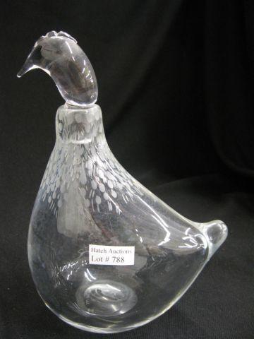 Appraisal: Kosta Crystal Figural Duck Decanter deco style signed numbered excellent