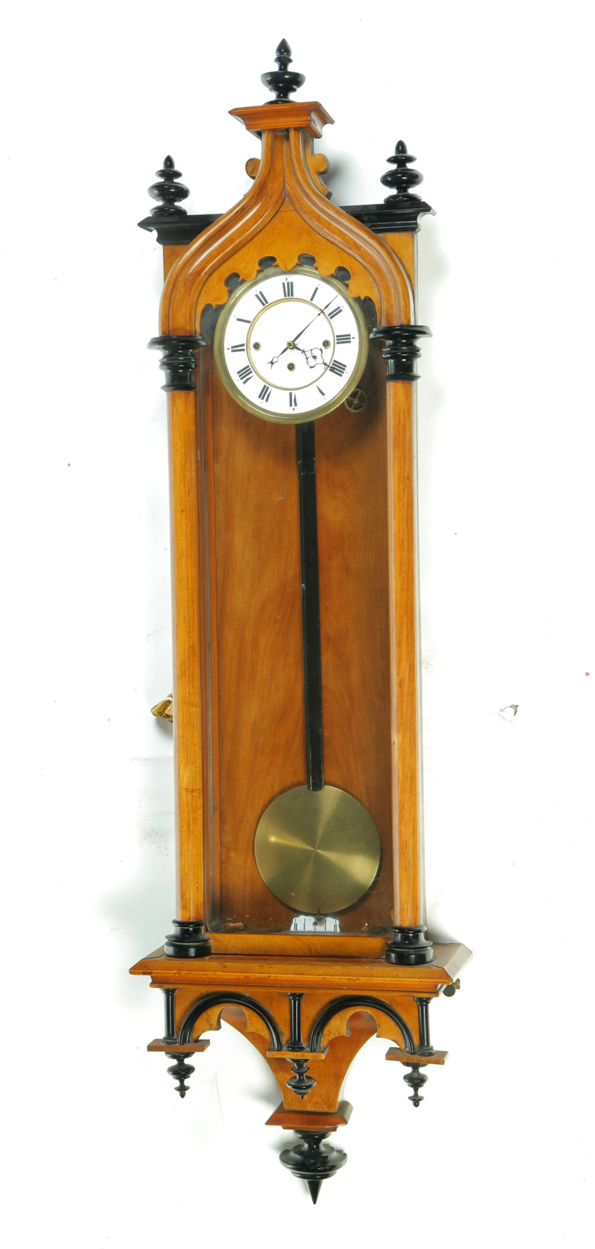 Appraisal: GOTHIC REVIVAL WALL CLOCK England rd quarter- th century Mahogany