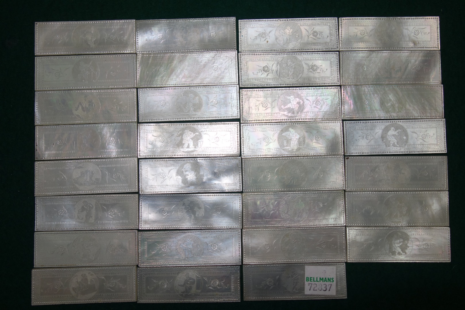 Appraisal: Thirty-one Chinese Export rectangular mother of pearl gaming counters Qing