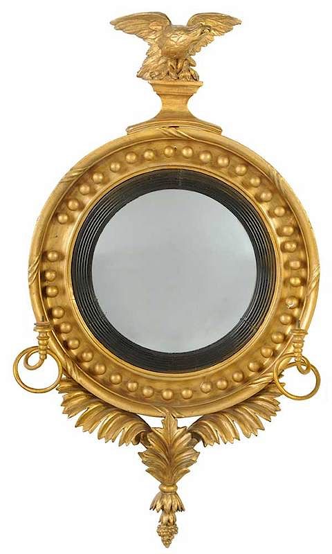 Appraisal: Classical Carved and Gilt Bull's Eye Mirror British American th