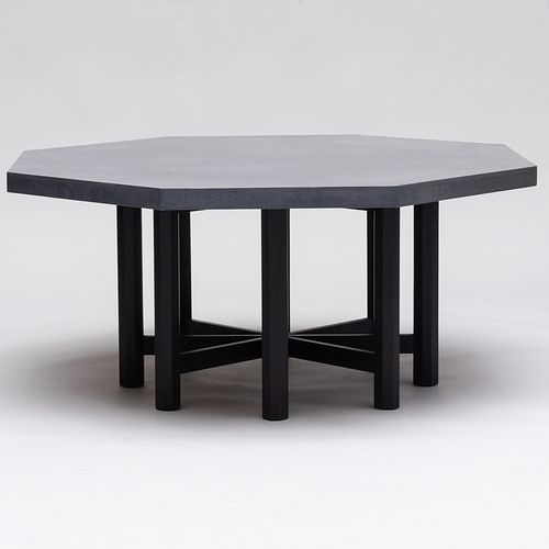 Appraisal: CONTEMPORARY OCTAGONAL STUCCO DI VENEZIA AND EBONIZED CENTER TABLE DESIGNED