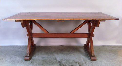 Appraisal: Pine trestle table th c h x l x d