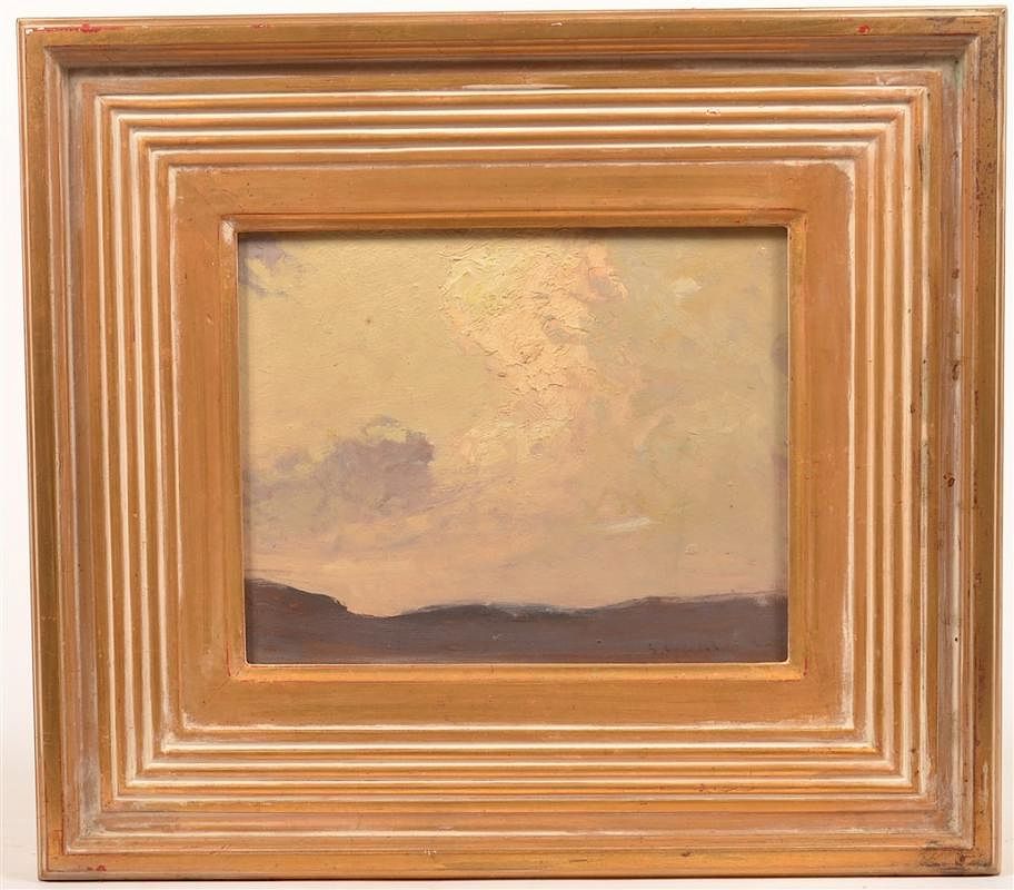 Appraisal: G Ames Aldrich Oil on Board Landscape Painting Oil on