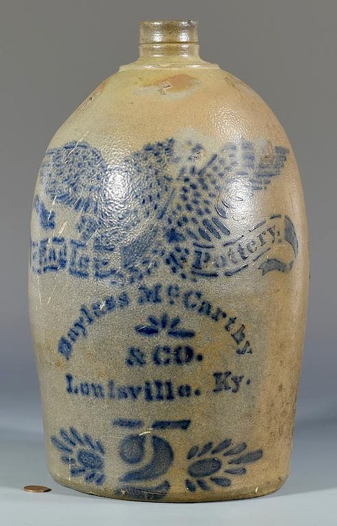 Appraisal: Bayless McCarthy Co Cobalt Decorated Stoneware Bayless McCarthy Company Louisville