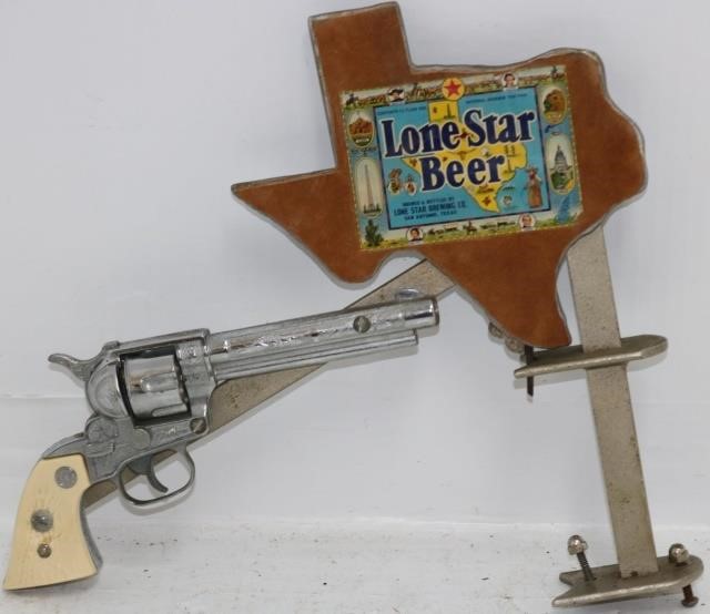 Appraisal: VINTAGE BAR COUNTERTOP GUN-FORM BEER CAN OPENER TEXAS LONE STAR