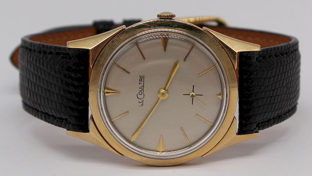 Appraisal: JEWELRY Men's Le Coultre Gold Wrist Watch Vintage men's Le