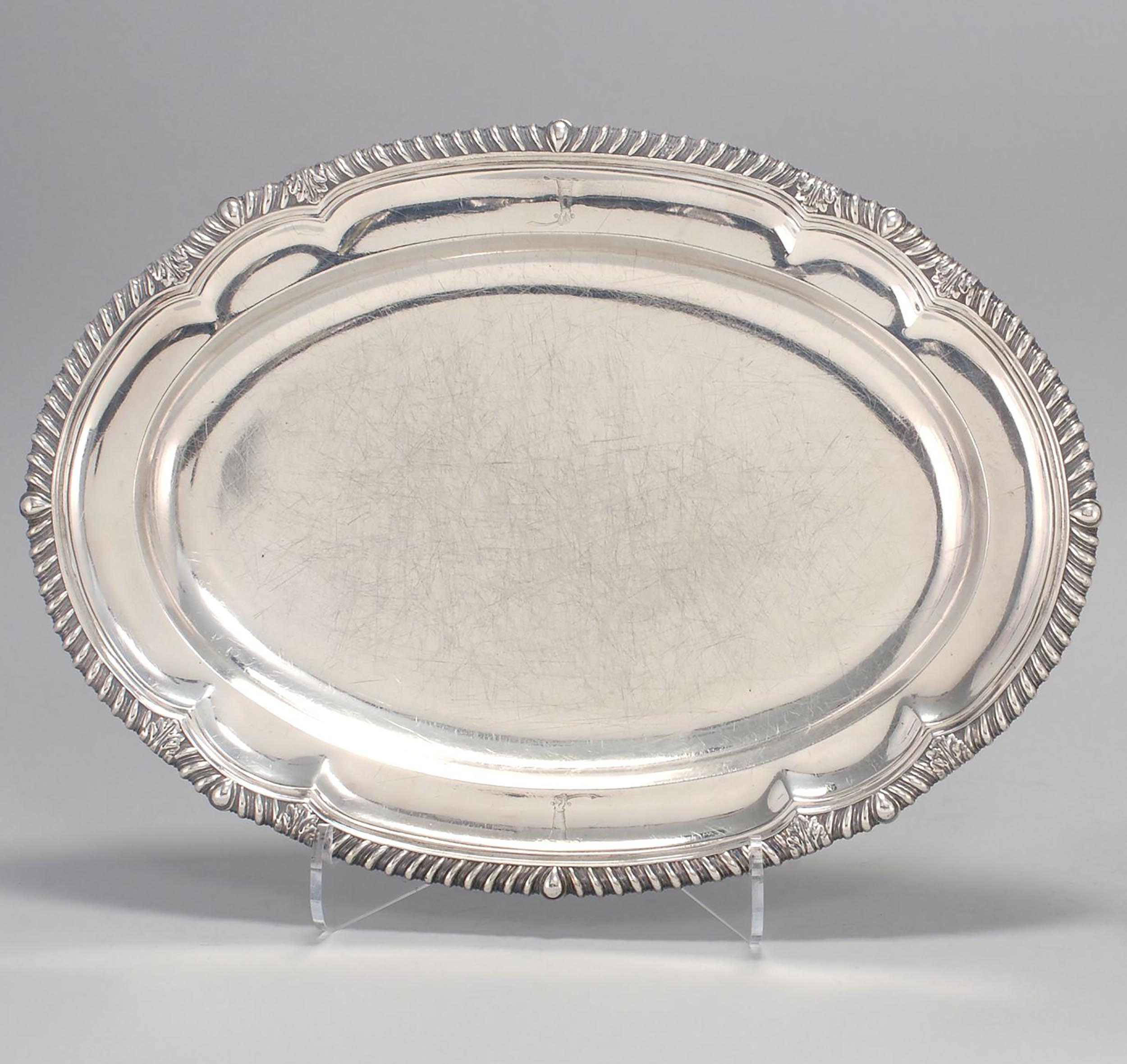 Appraisal: GEORGE III SILVER PLATTER BY PAUL STORR London In oval