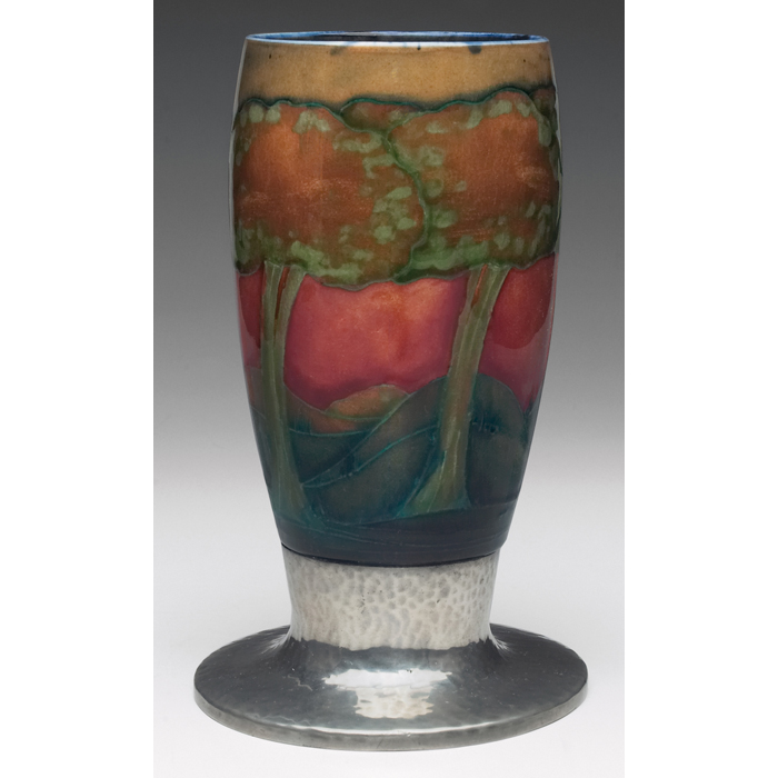 Appraisal: Exceptional Moorcroft vase c tapering shape nicely executed Eventide landscape