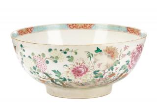 Appraisal: Very Fine Chinese Export Porcelain Punch Bowl Chinese mid to