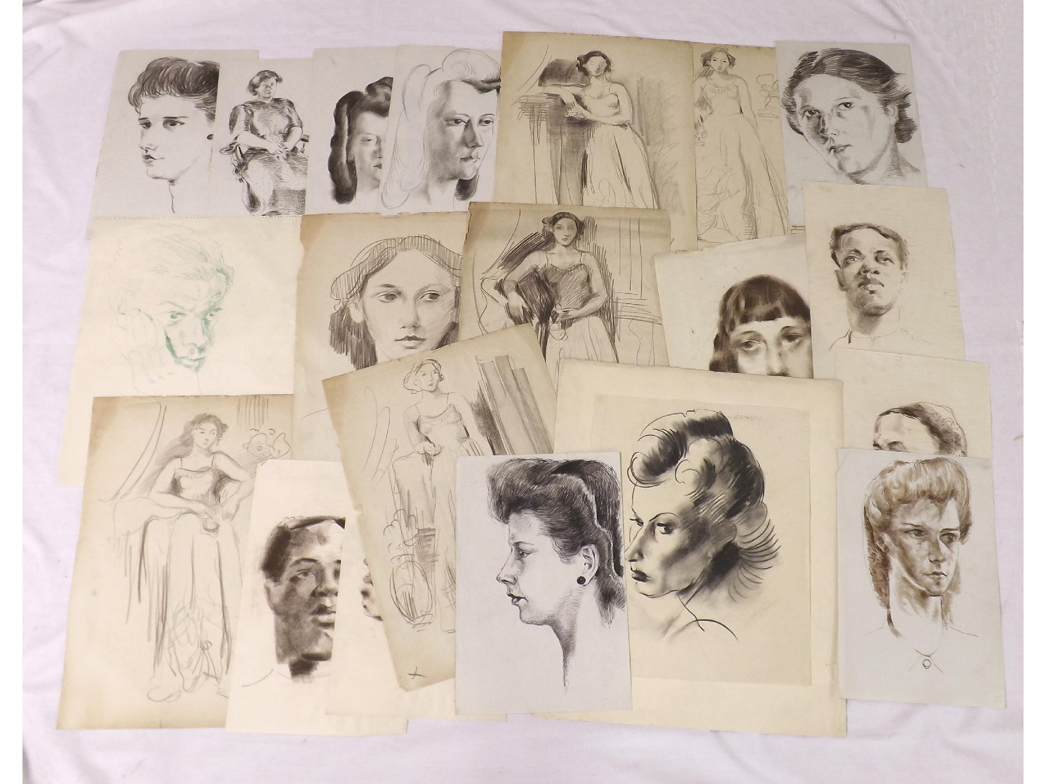 Appraisal: Georg Mayer-Marton - - collection of twenty figural studies portraits