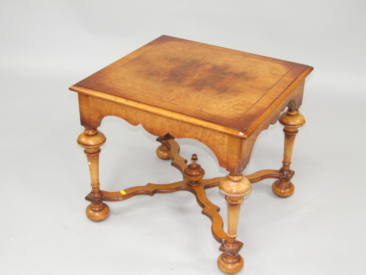 Appraisal: A modern reproduction William Mary style burr wood centre table