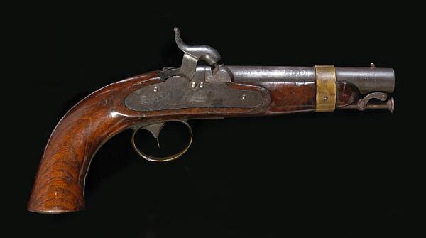 Appraisal: A U S Navy Model percussion pistol by Henry Deringer