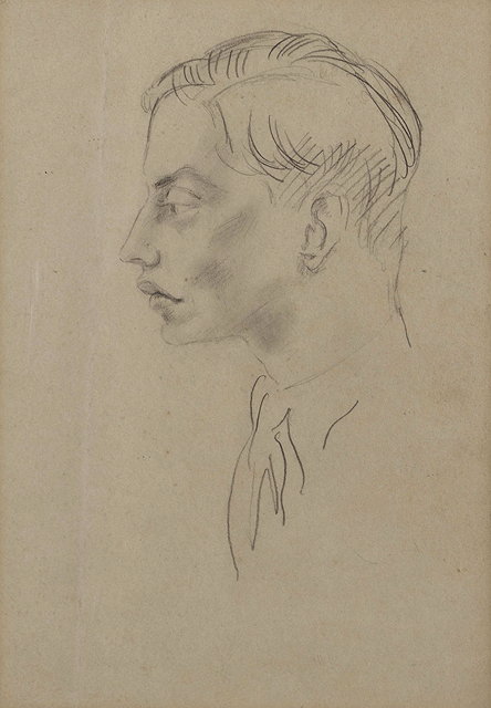 Appraisal: CECIL BEATON - A side profile head study of Peter