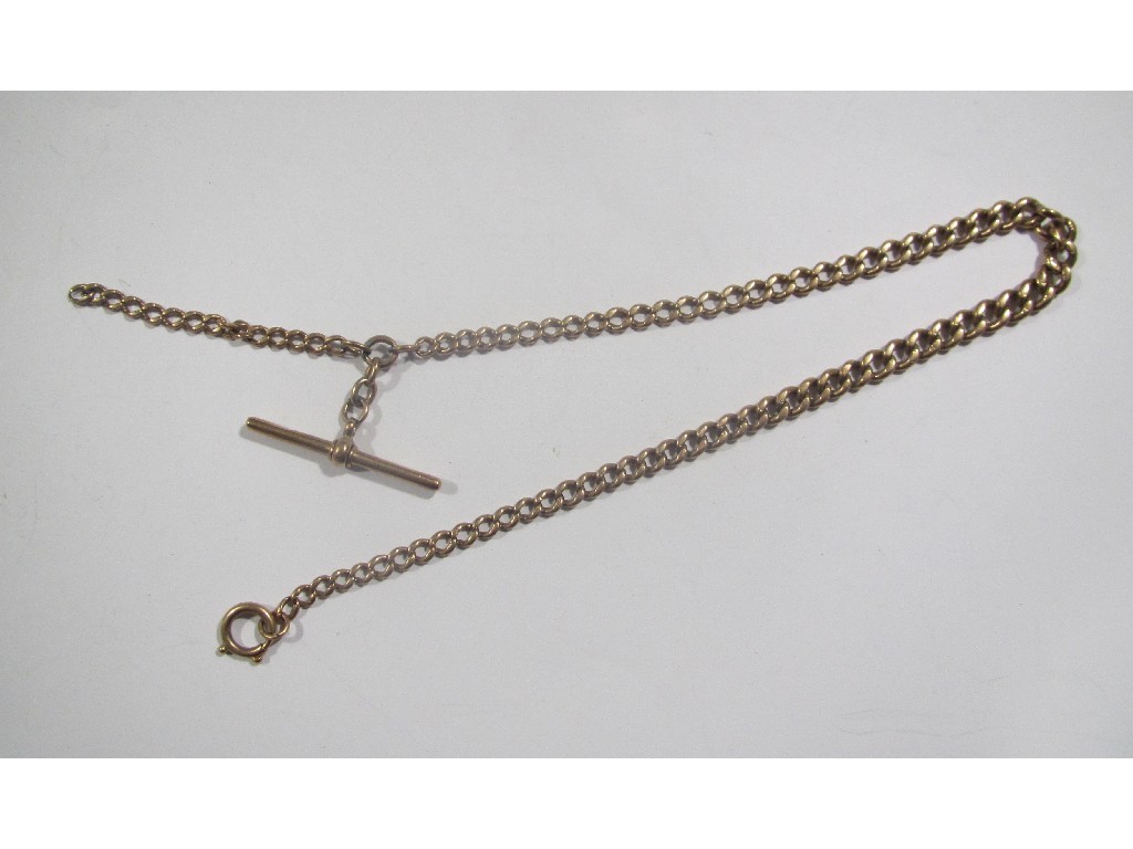 Appraisal: Victorian ct rose gold graduated curb link Albert chain Approximately