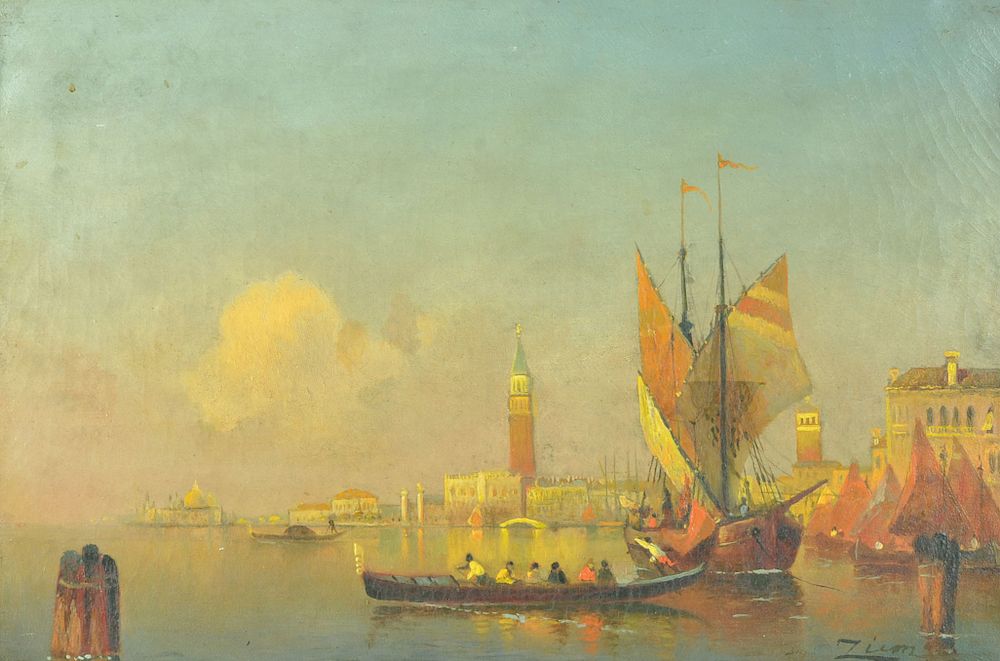 Appraisal: Signed Felix Ziem Venice O C In the manner of