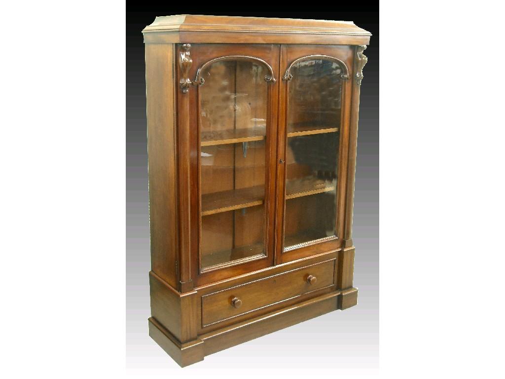 Appraisal: Good Victorian mahogany library bookcase with arched double glazed doors