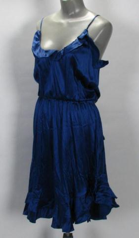 Appraisal: Rebecca Taylor Pacific Blue silk blend ruffle dress with adjustable