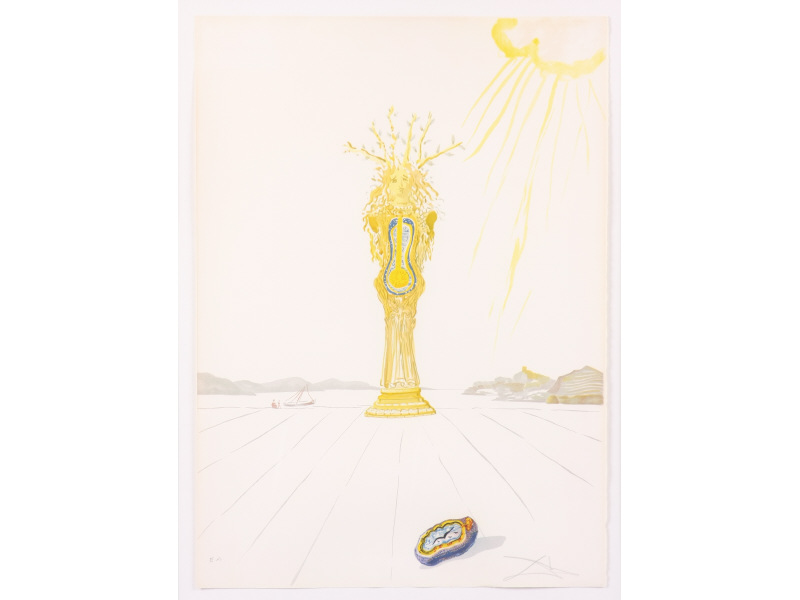 Appraisal: after Salvador Dali Timeless Statue lithograph on Arches paper pencil