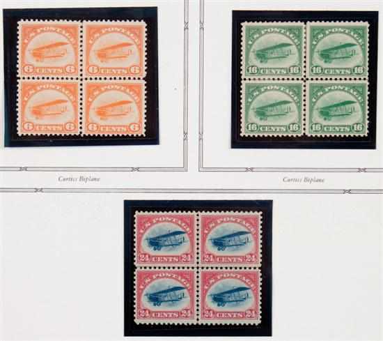 Appraisal: Center-line blocks of of the Airmail stamps of Scott C-