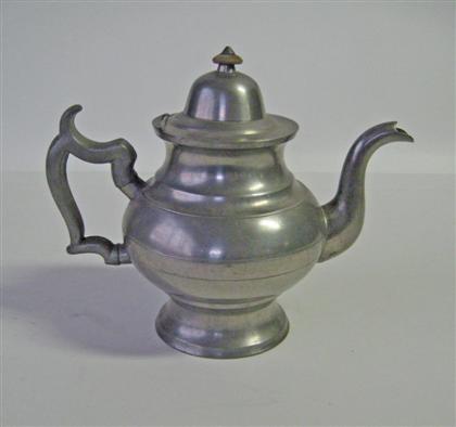 Appraisal: Pewter teapot charles yale wallingford ct H in PROVENANCE Stanley