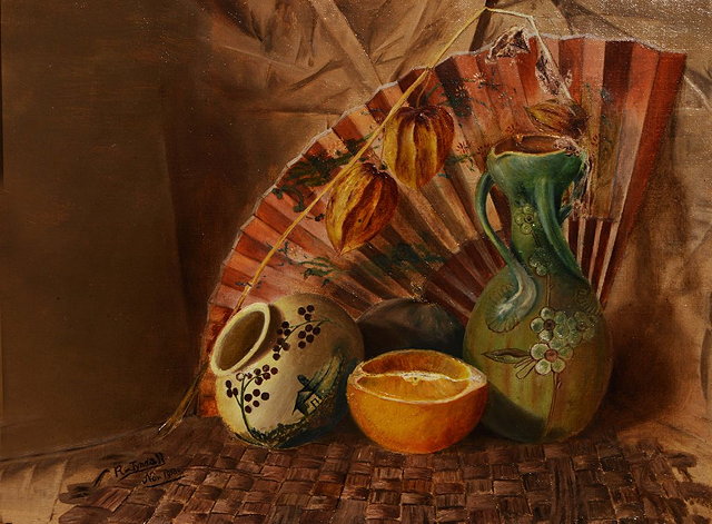 Appraisal: R Tindall British th Century Still life of orange and